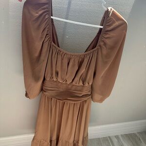 Elegant Brown Women's Dress